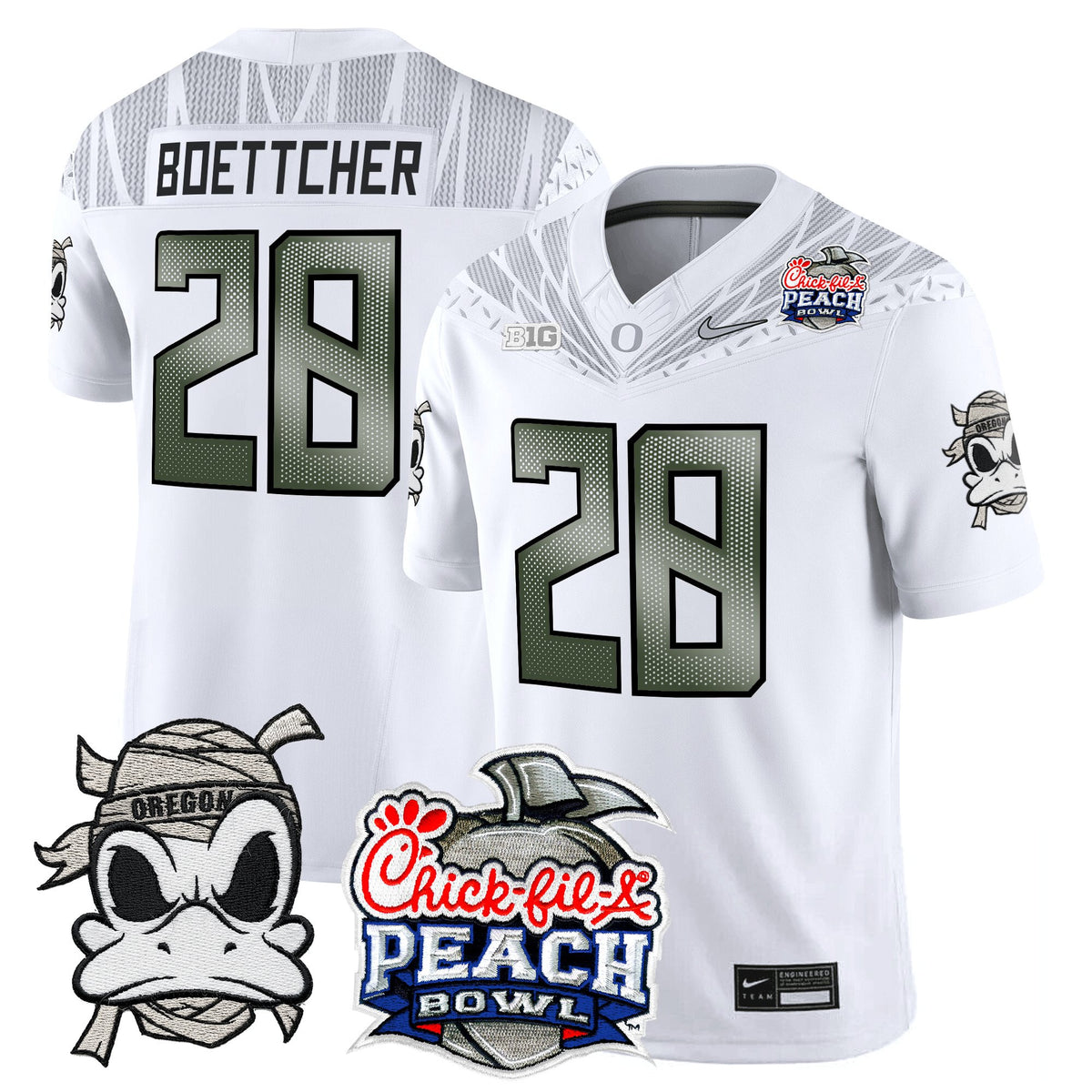 Men's Oregon Ducks "Mummy Duck" Vapor Limited Jersey - 2026 Peach Bowl Patch - All Stitched