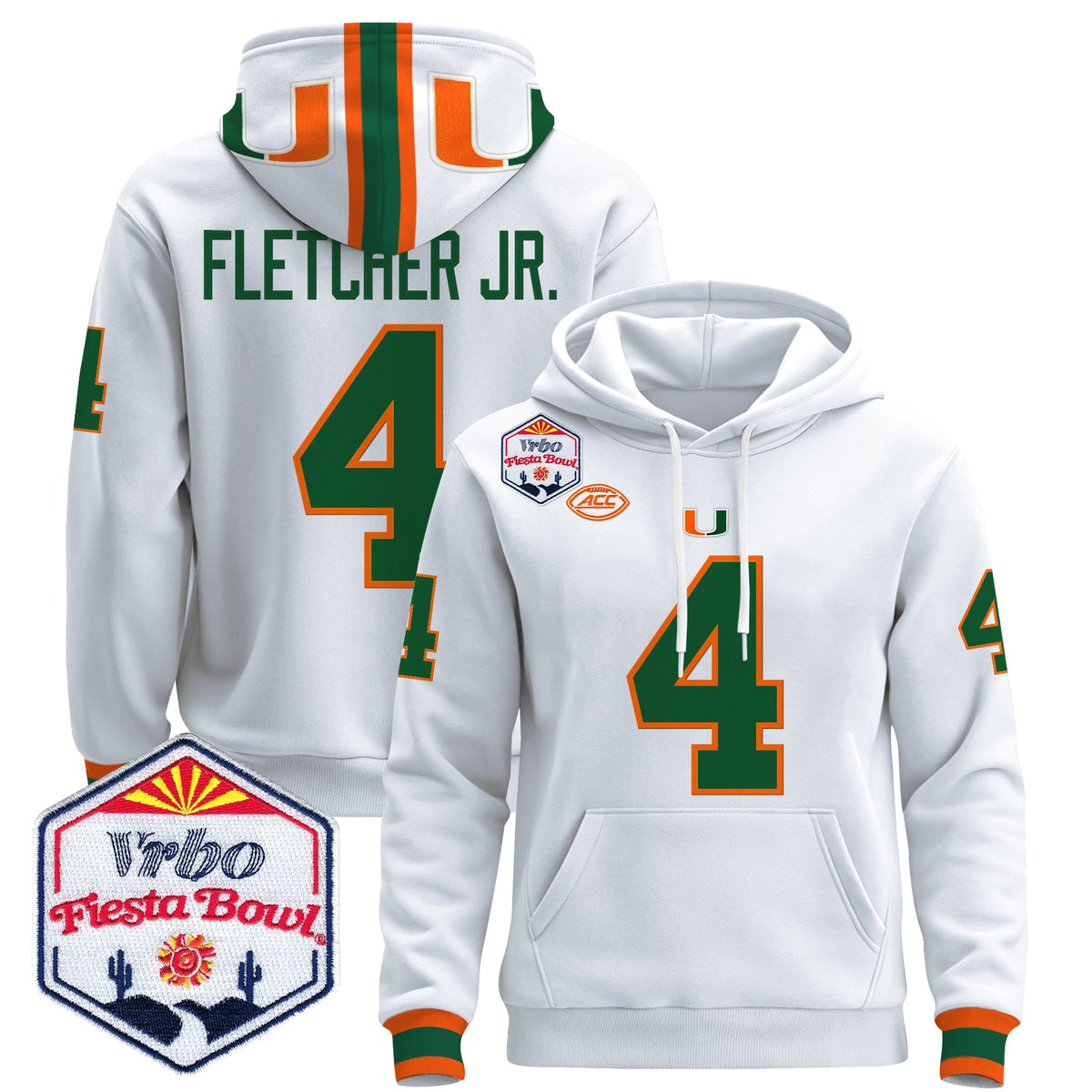 Men's Miami Hurricanes 2026 The Fiesta Bowl Premium Pullover Hoodie - All Stitched