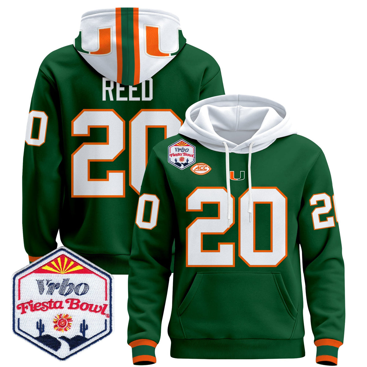 Men's Miami Hurricanes 2026 The Fiesta Bowl Premium Pullover Hoodie - All Stitched