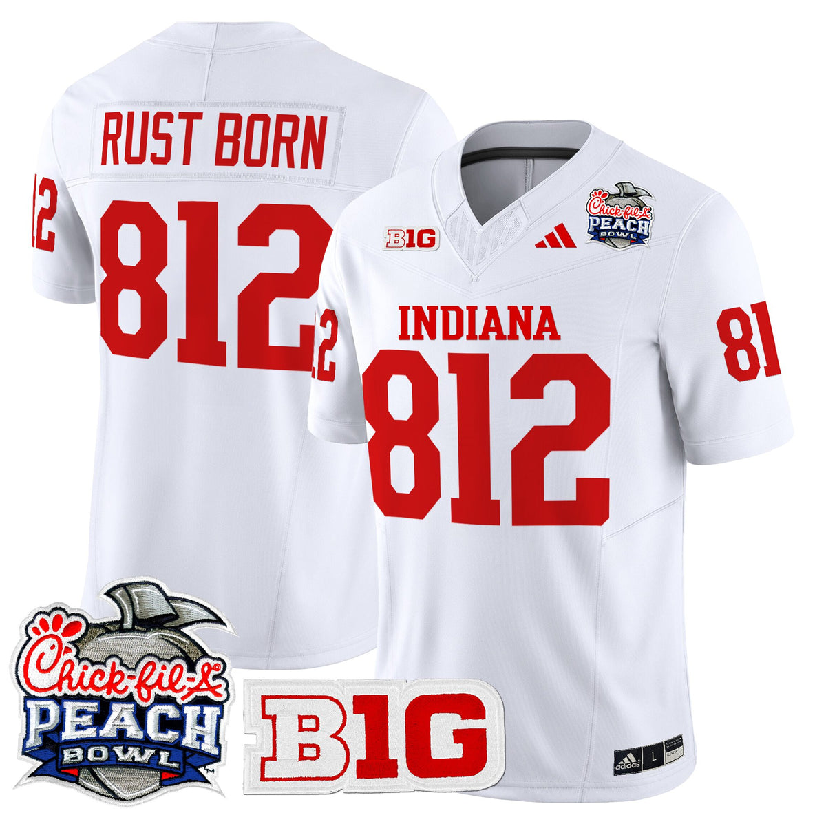 Men's Indiana Hoosiers 2026 Peach Bowl Vapor Limited Jersey V2 - All Stitched