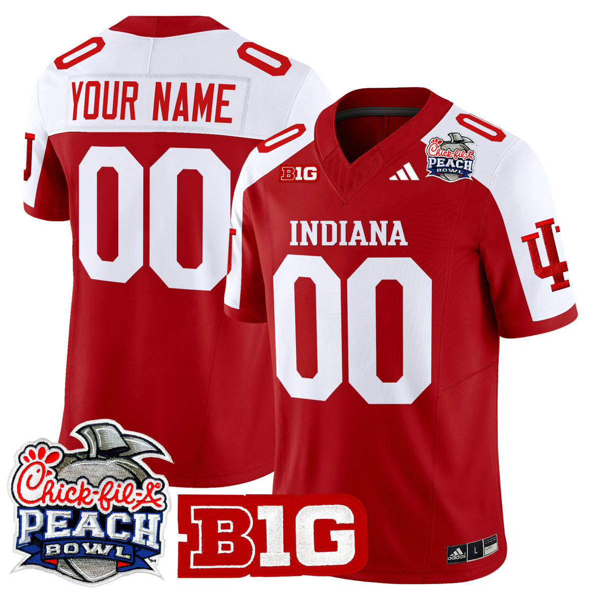 Indiana Hoosiers 2026 Peach Bowl Vapor Limited Custom Jersey V2 - All Stitched