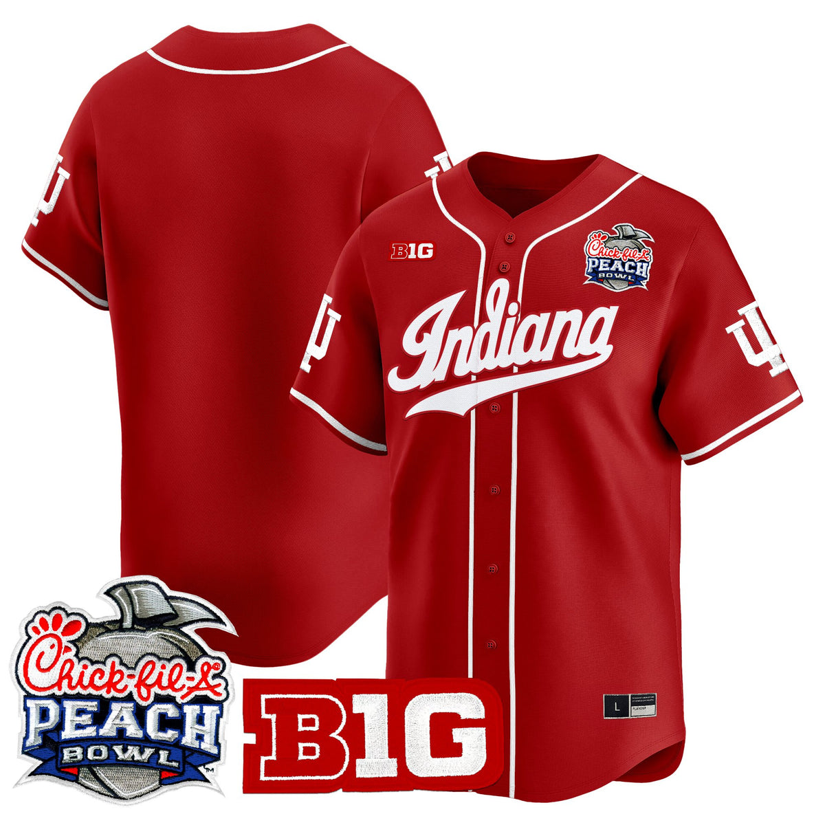 Men's Indiana Hoosiers 2026 Peach Bowl Vapor Baseball Jersey - All Stitched