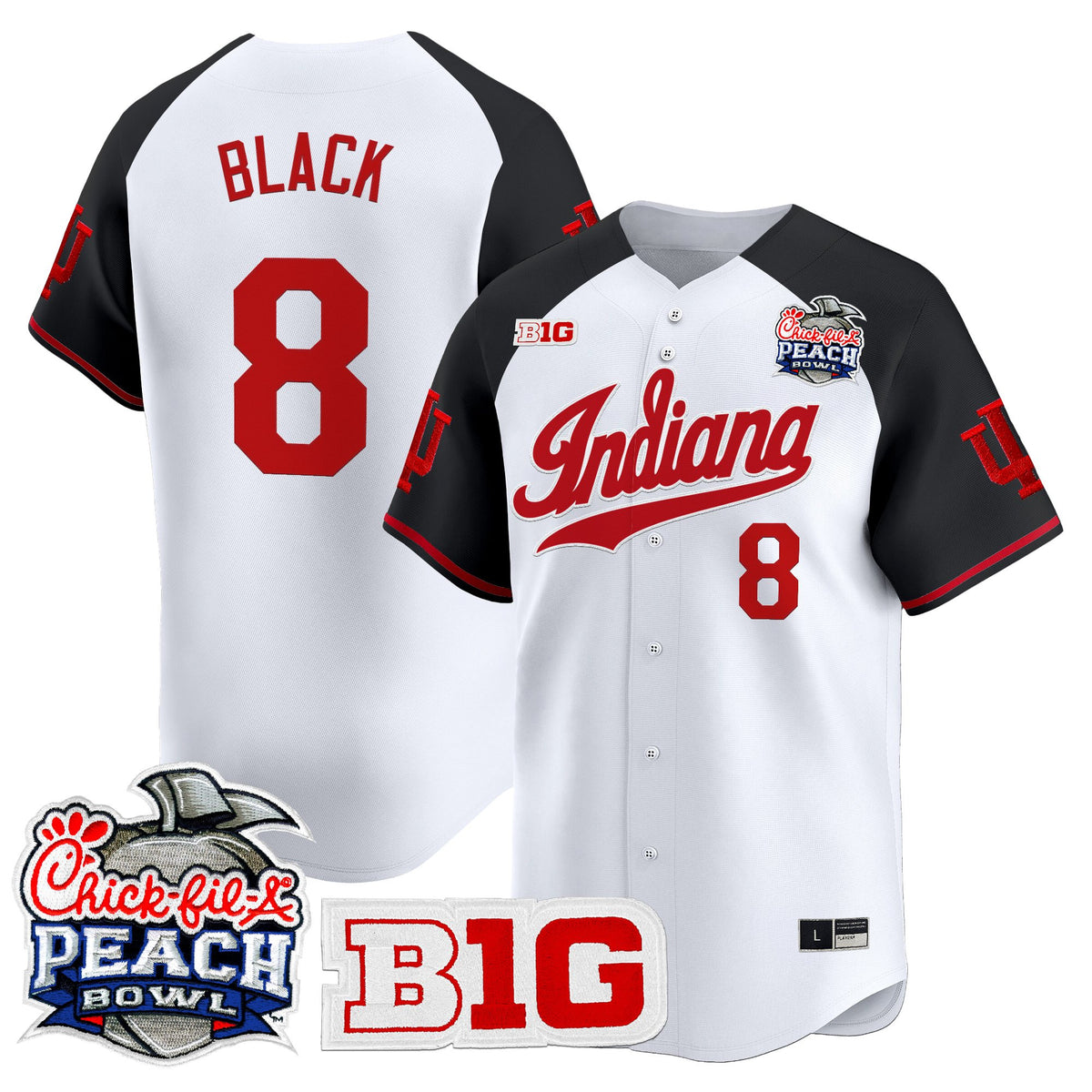 Men's Indiana Hoosiers 2026 Peach Bowl Vapor Baseball Jersey - All Stitched