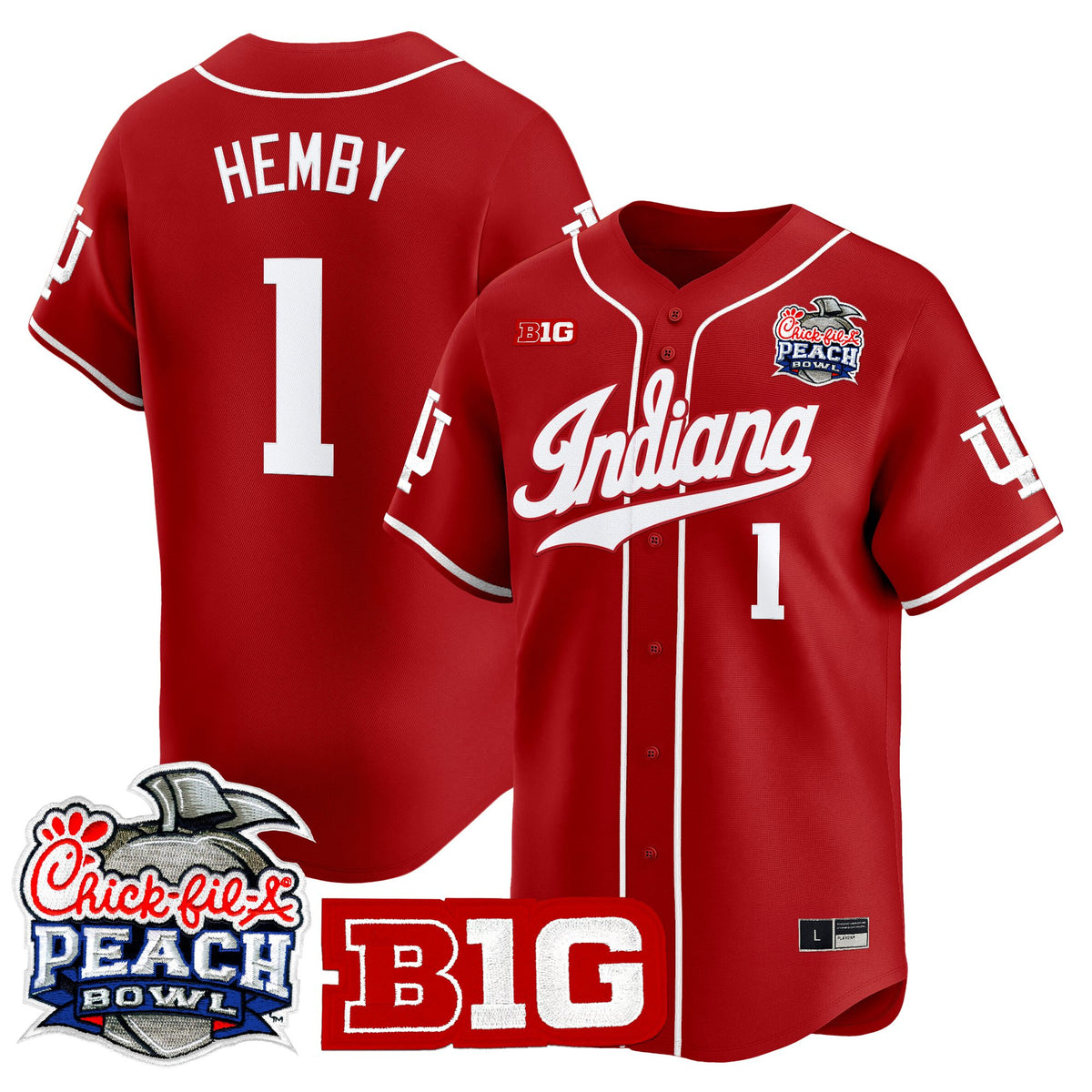 Men's Indiana Hoosiers 2026 Peach Bowl Vapor Baseball Jersey - All Stitched