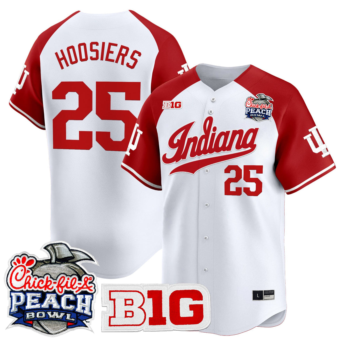 Men's Indiana Hoosiers 2026 Peach Bowl Vapor Baseball Jersey - All Stitched