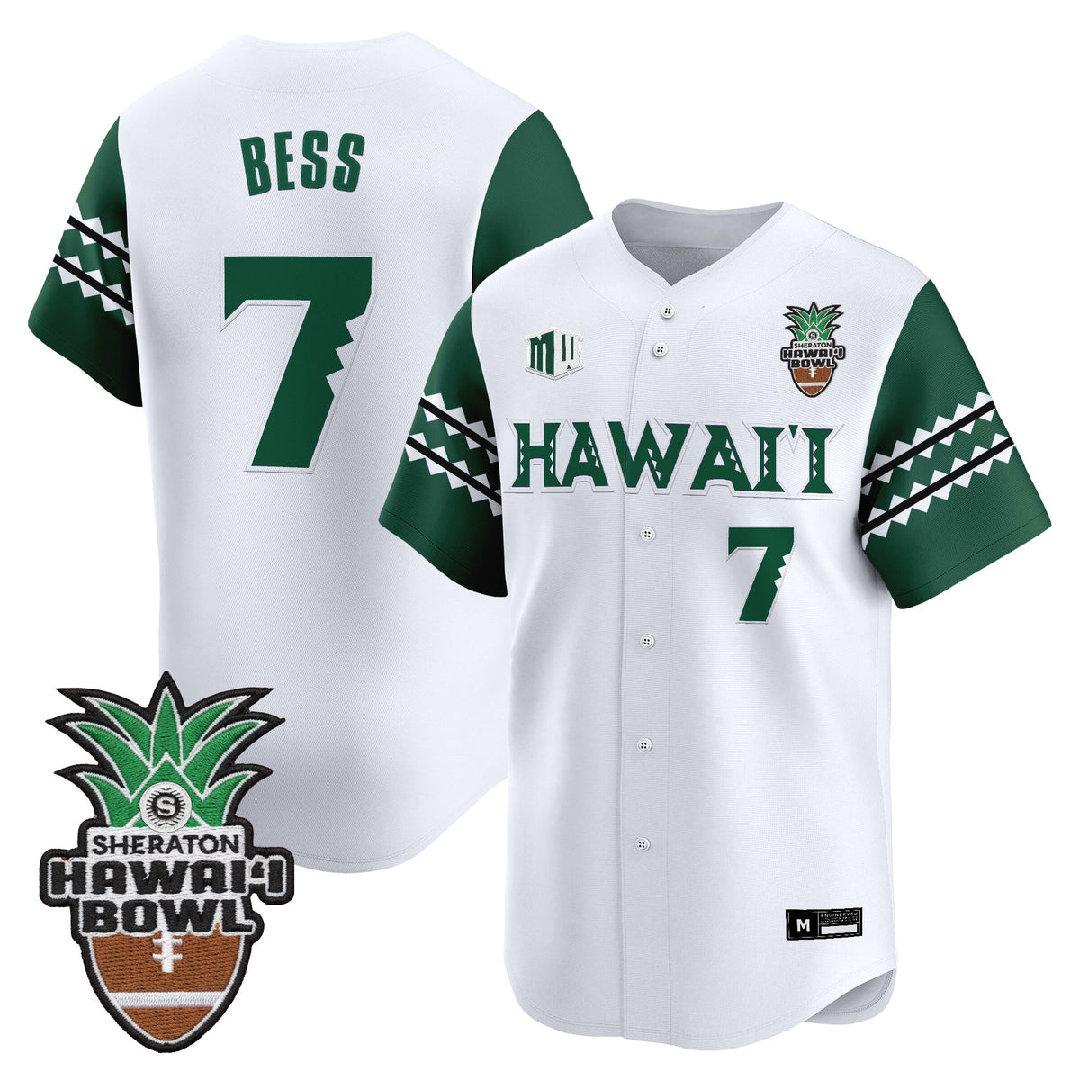 Men's Hawai'i Rainbow Warriors 2025 Hawai'i Bowl Vapor Baseball Jersey - All Stitched