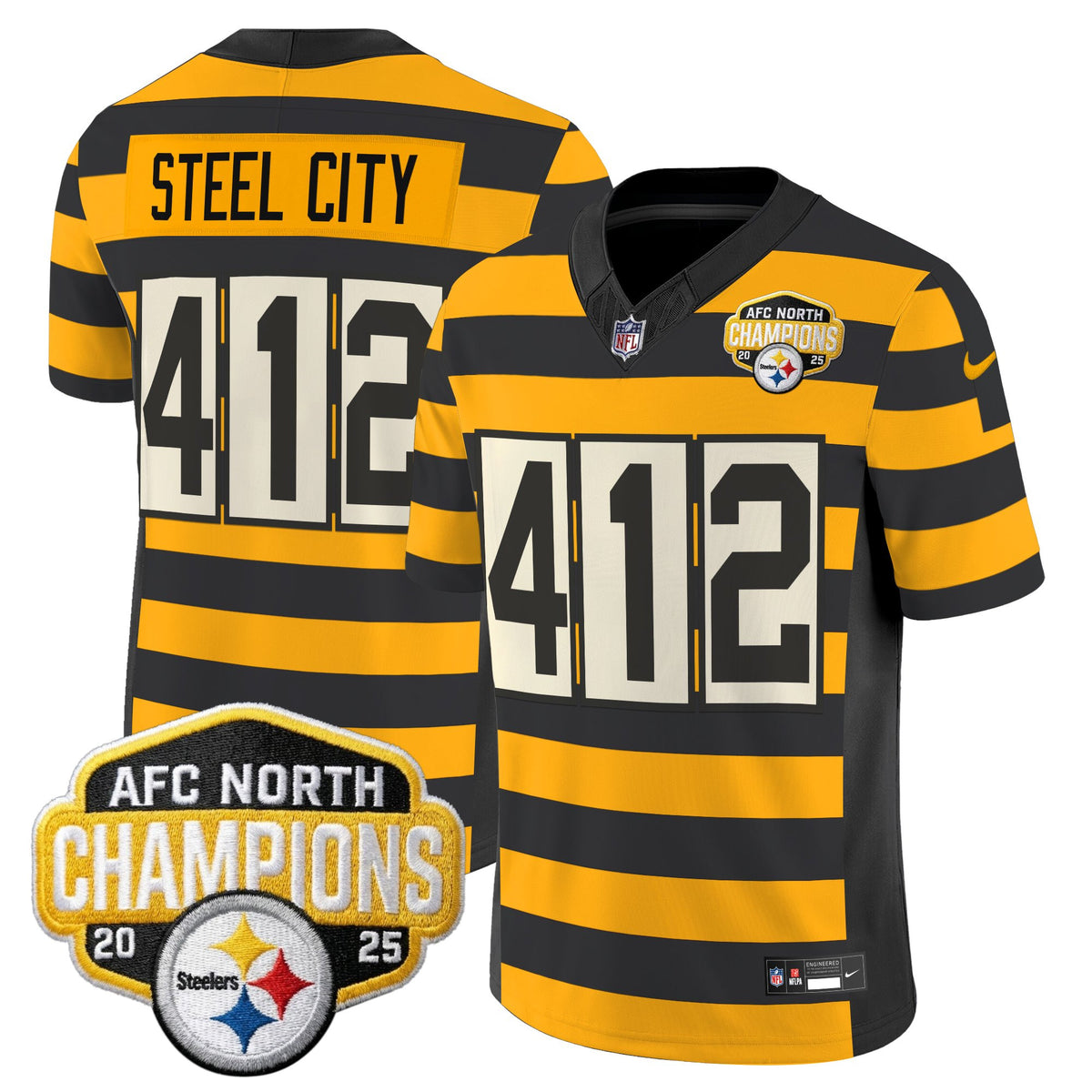 Men's Pittsburgh Steelers 2025 AFC North Division Champions Vapor Limited Jersey - All Stitched
