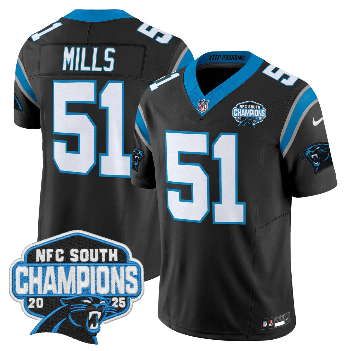 Men's Carolina Panthers 2025 NFC South Division Champions Vapor Limited Jersey - All Stitched
