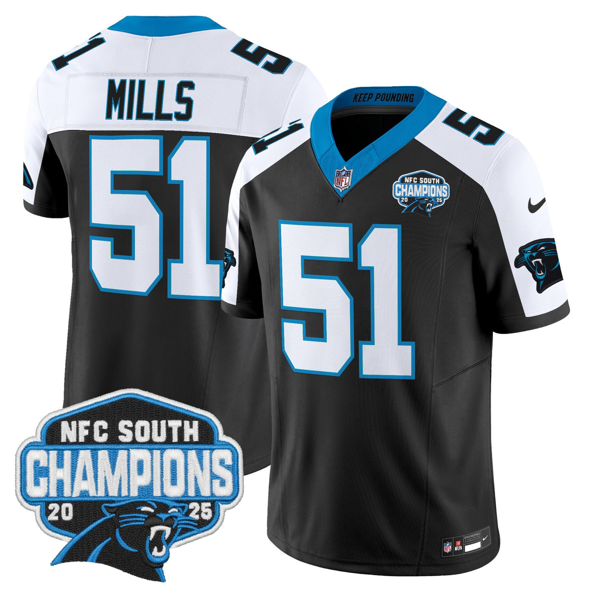 Men's Carolina Panthers 2025 NFC South Division Champions Vapor Limited Jersey - All Stitched