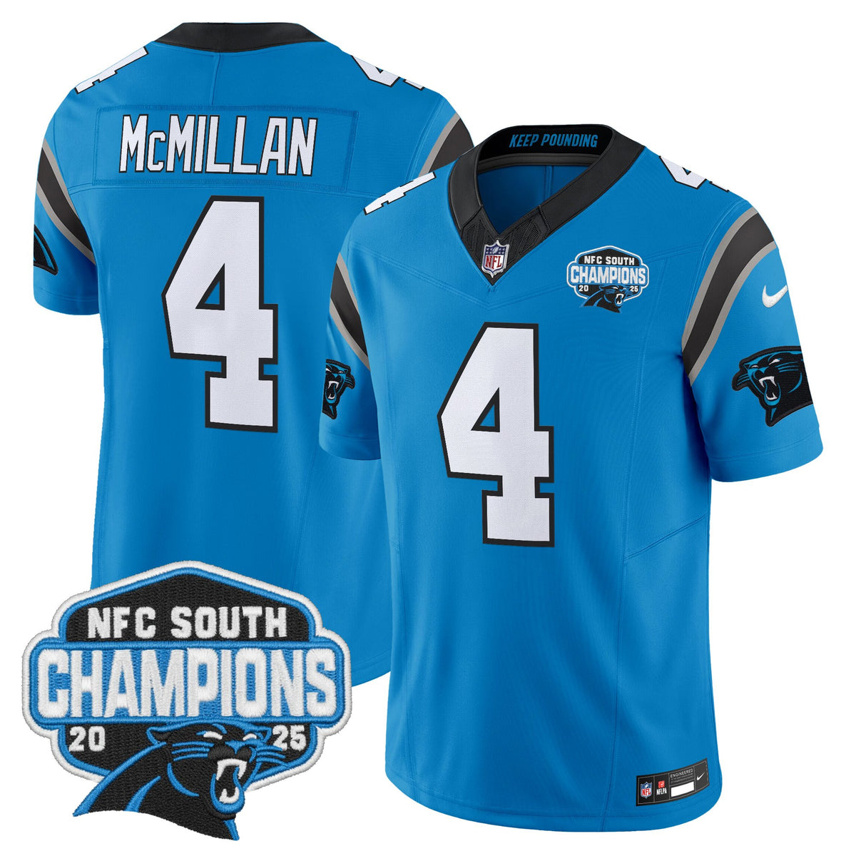 Men's Carolina Panthers 2025 NFC South Division Champions Vapor Limited Jersey - All Stitched
