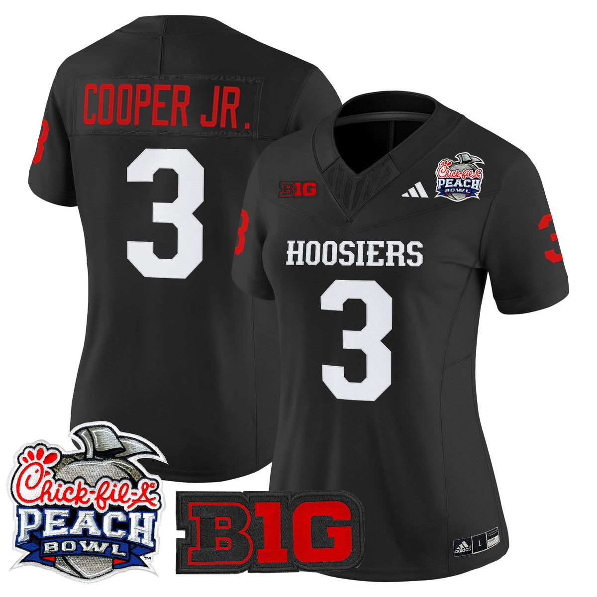 Women's Indiana Hoosiers 2026 Peach Bowl Vapor Limited Jersey V2 - All Stitched