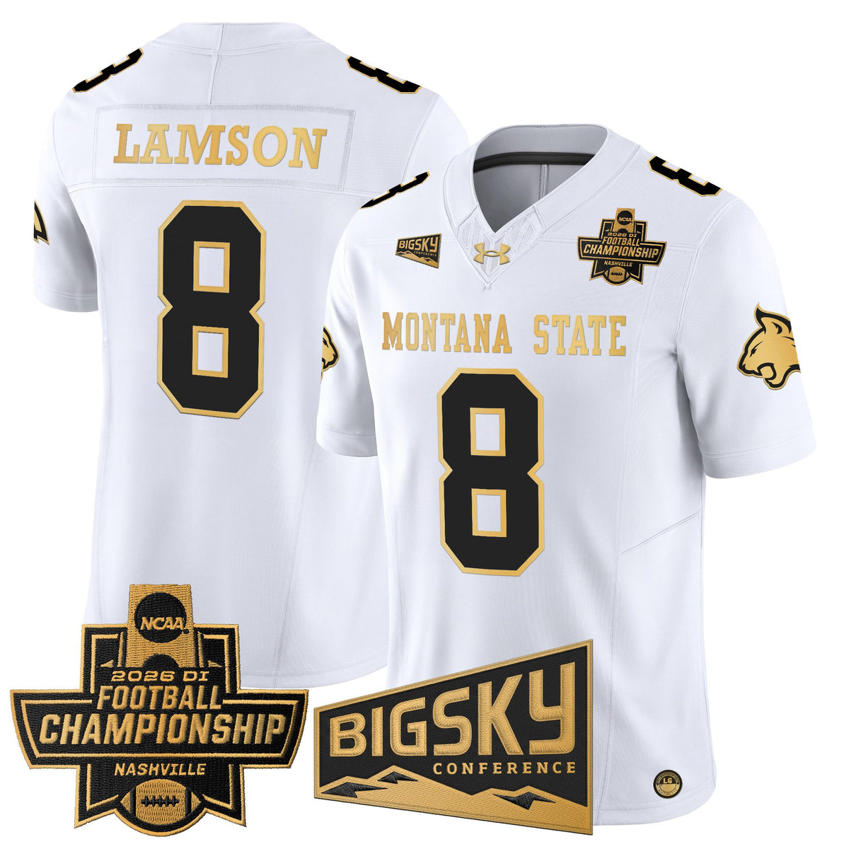 Men's Montana State Bobcats 2026 Football Championship Gold Vapor Limited Jersey - All Stitched