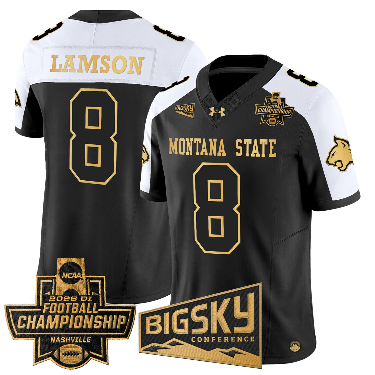 Men's Montana State Bobcats 2026 Football Championship Gold Vapor Limited Jersey - All Stitched