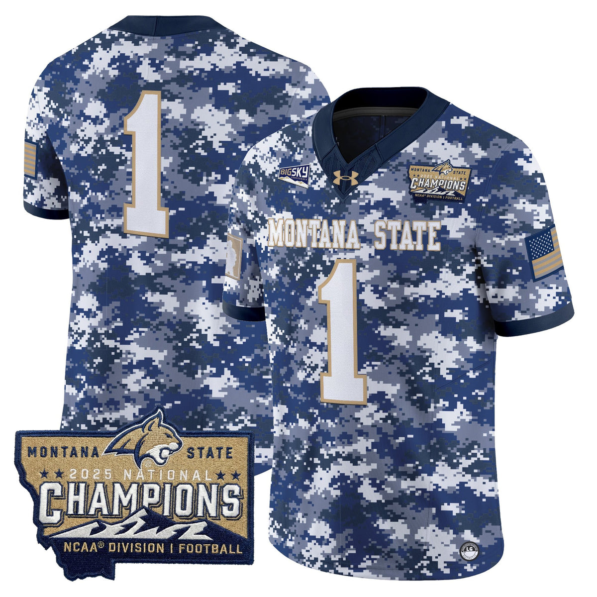 Men's Montana State Bobcats 2025 National Champions Vapor Limited Jersey - All Stitched