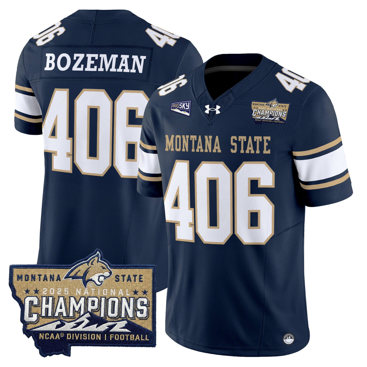 Men's Montana State Bobcats 2025 National Champions Vapor Limited Jersey - All Stitched