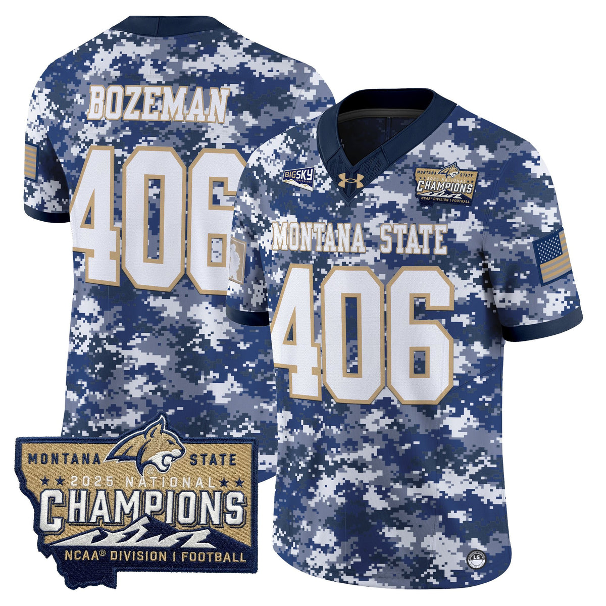 Men's Montana State Bobcats 2025 National Champions Vapor Limited Jersey - All Stitched