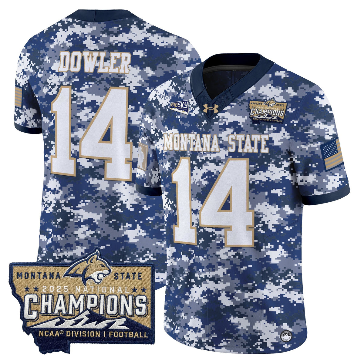 Men's Montana State Bobcats 2025 National Champions Vapor Limited Jersey - All Stitched