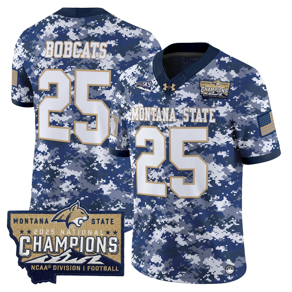 Men's Montana State Bobcats 2025 National Champions Vapor Limited Jersey - All Stitched
