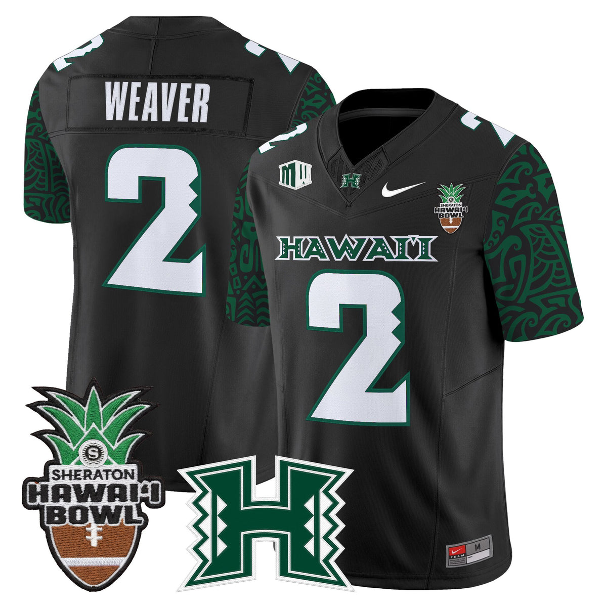 Men's Hawai'i Rainbow Warriors 2025 Hawai'i Pattern Vapor Limited Jersey - Hawai'i Bowl Patch - All Stitched