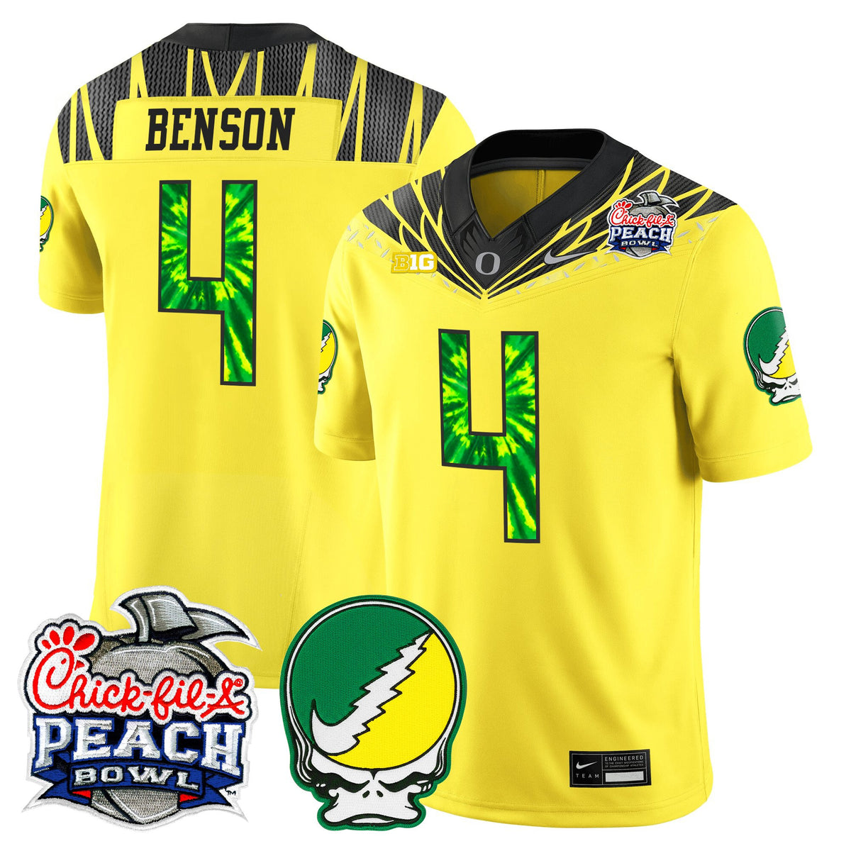 Men's Oregon Ducks "Grateful Ducks" Vapor Limited Jersey - 2026 Peach Bowl Patch - All Stitched