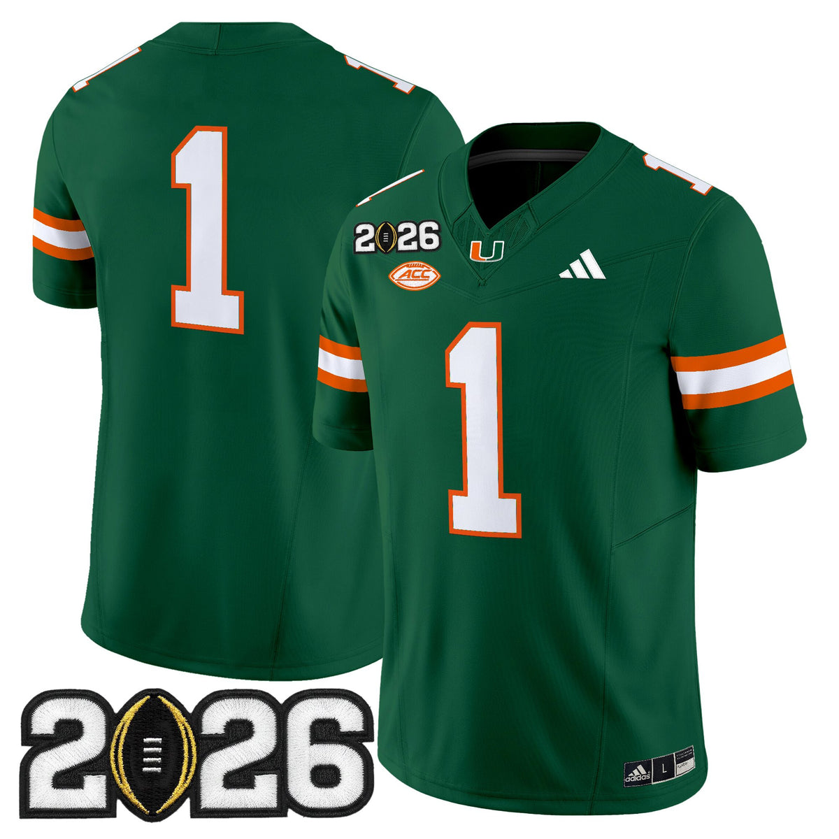 Men's Miami Hurricanes 2026 CFP Final Patch Vapor Limited Jersey - All Stitched