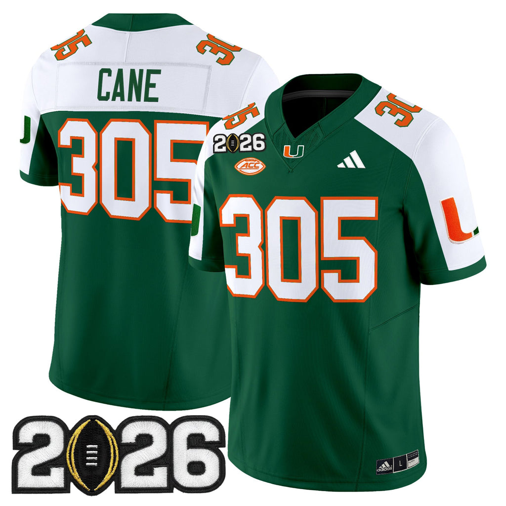 Men's Miami Hurricanes 2026 CFP Final Patch Vapor Limited Jersey - All Stitched
