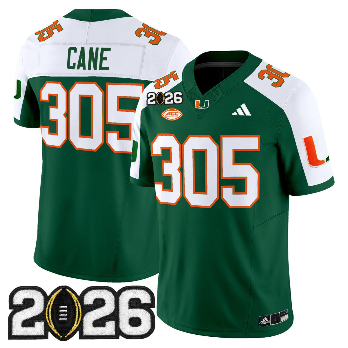 Men's Miami Hurricanes 2026 CFP Final Patch Vapor Limited Jersey - All Stitched