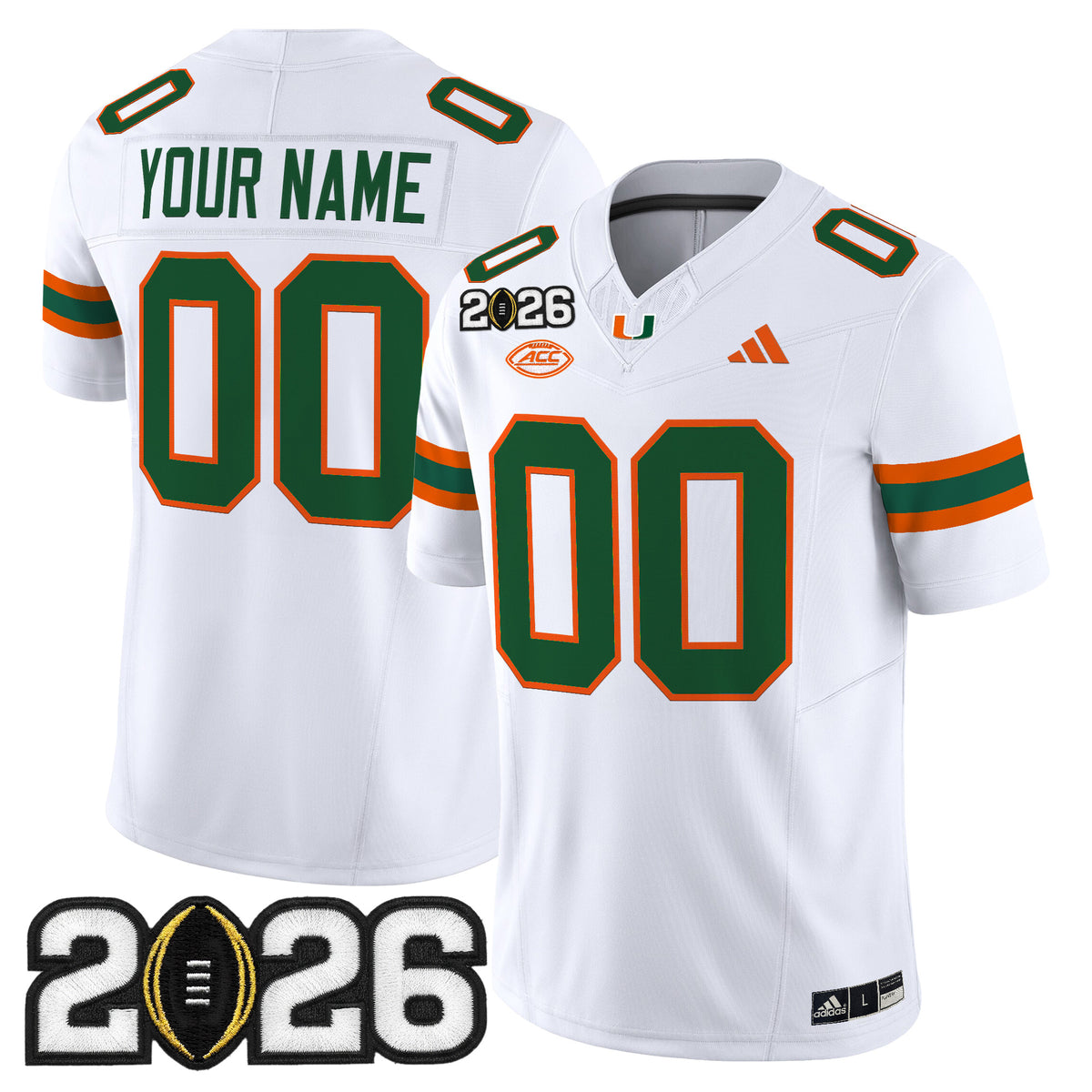 Miami Hurricanes 2026 CFP Final Patch Vapor Limited Custom Jersey - All Stitched