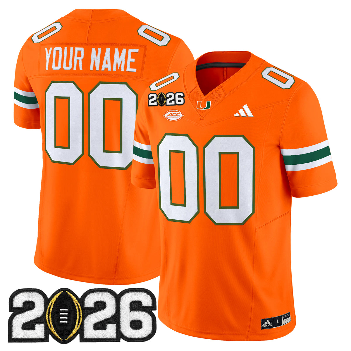 Miami Hurricanes 2026 CFP Final Patch Vapor Limited Custom Jersey - All Stitched