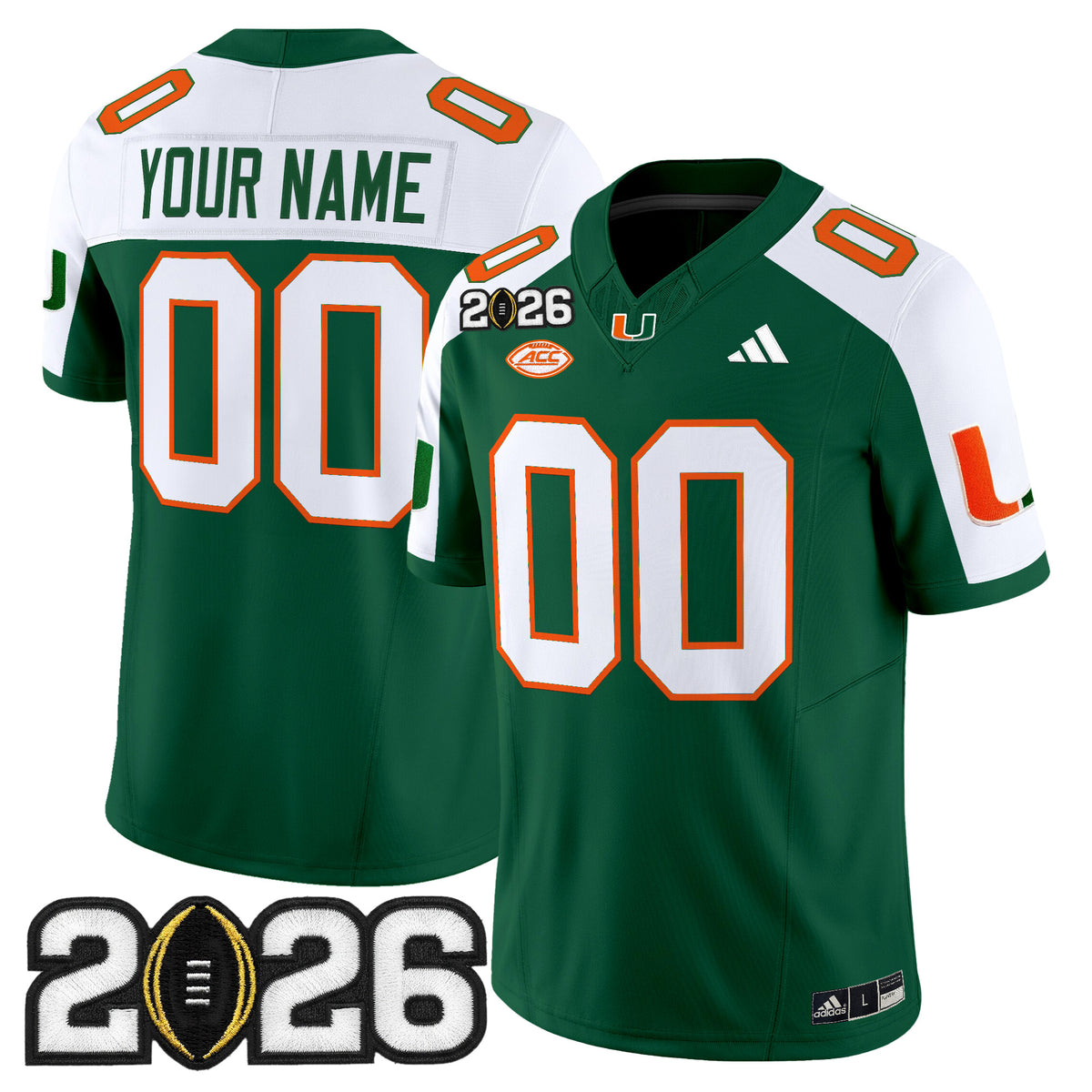 Miami Hurricanes 2026 CFP Final Patch Vapor Limited Custom Jersey - All Stitched