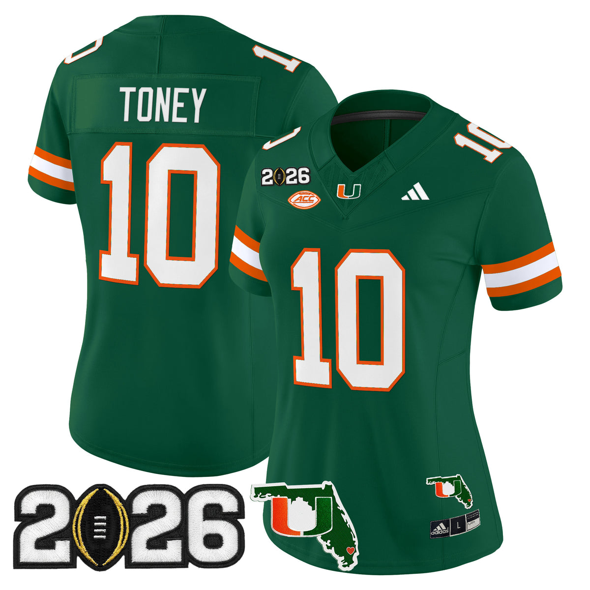 Women's Miami Hurricanes 2026 CFP Final & Florida Patch Vapor Limited Jersey - All Stitched