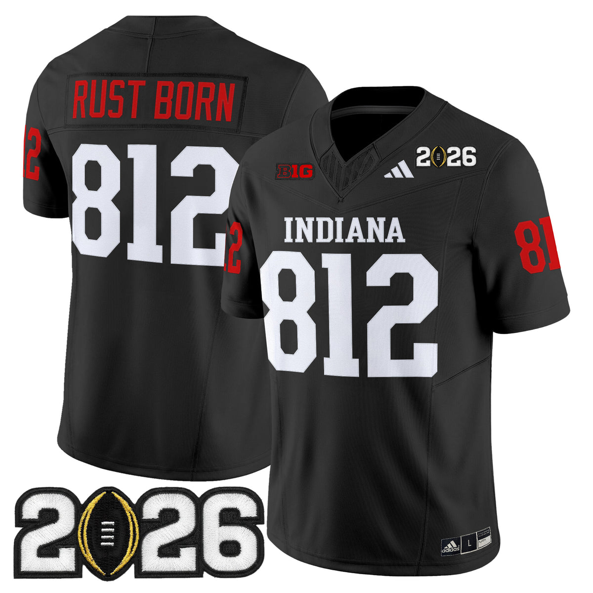 Men's Indiana Hoosiers 2026 CFP Final Patch Vapor Limited Jersey V2 - All Stitched