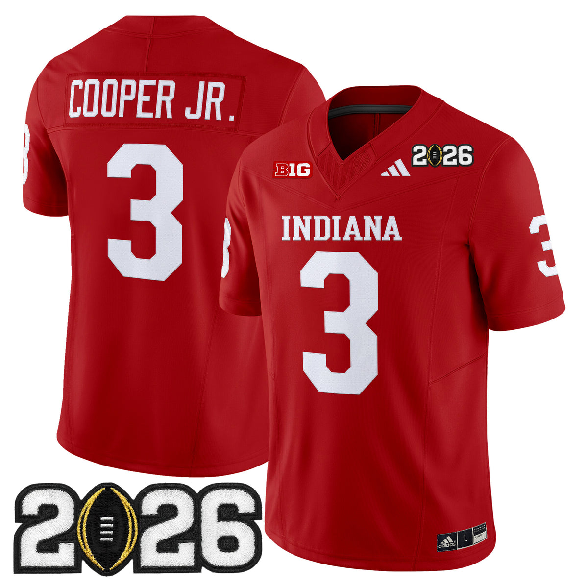 Men's Indiana Hoosiers 2026 CFP Final Patch Vapor Limited Jersey V2 - All Stitched