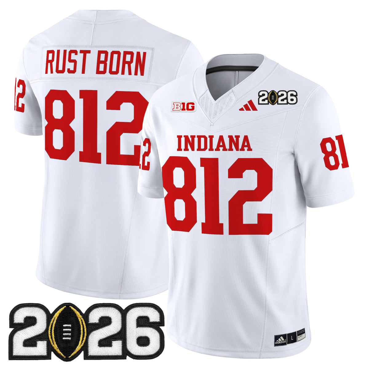 Men's Indiana Hoosiers 2026 CFP Final Patch Vapor Limited Jersey V2 - All Stitched