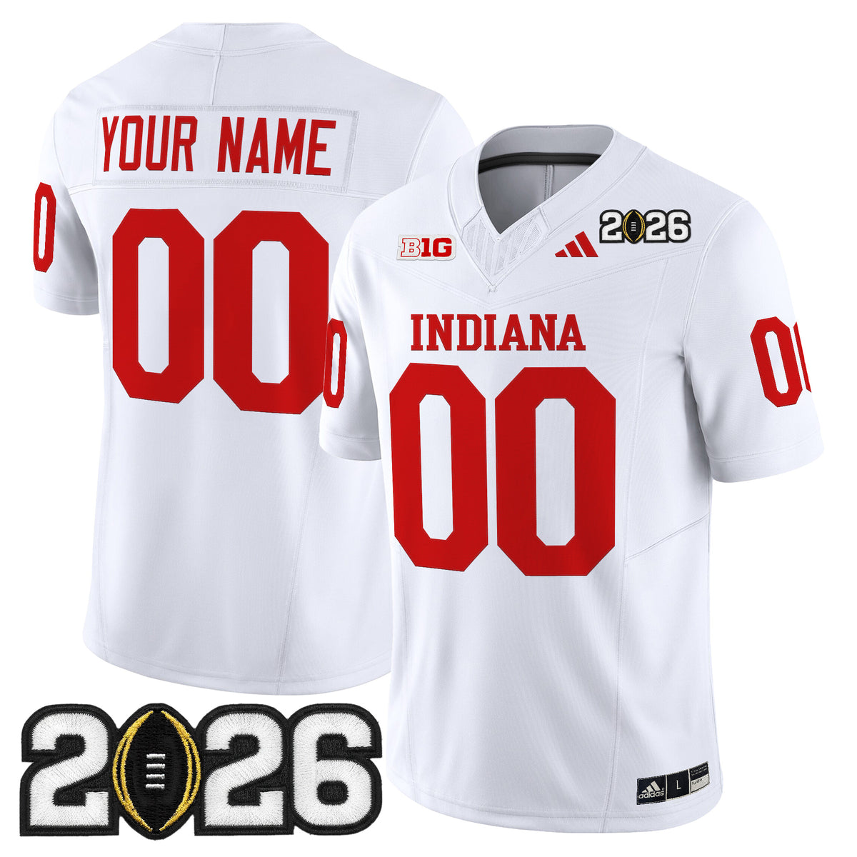 Indiana Hoosiers 2026 CFP Final Patch Vapor Limited Custom Jersey V2 - All Stitched