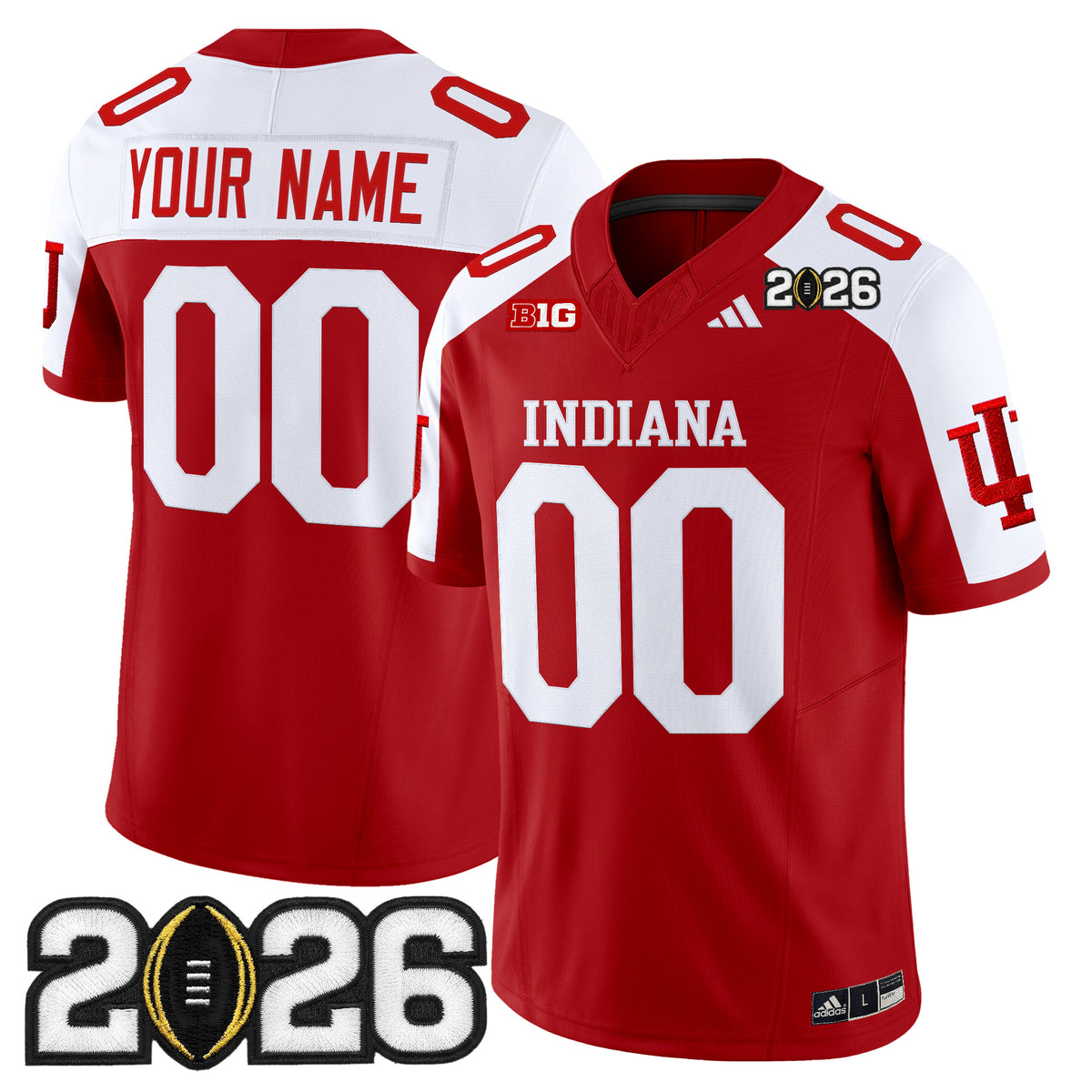 Indiana Hoosiers 2026 CFP Final Patch Vapor Limited Custom Jersey V2 - All Stitched