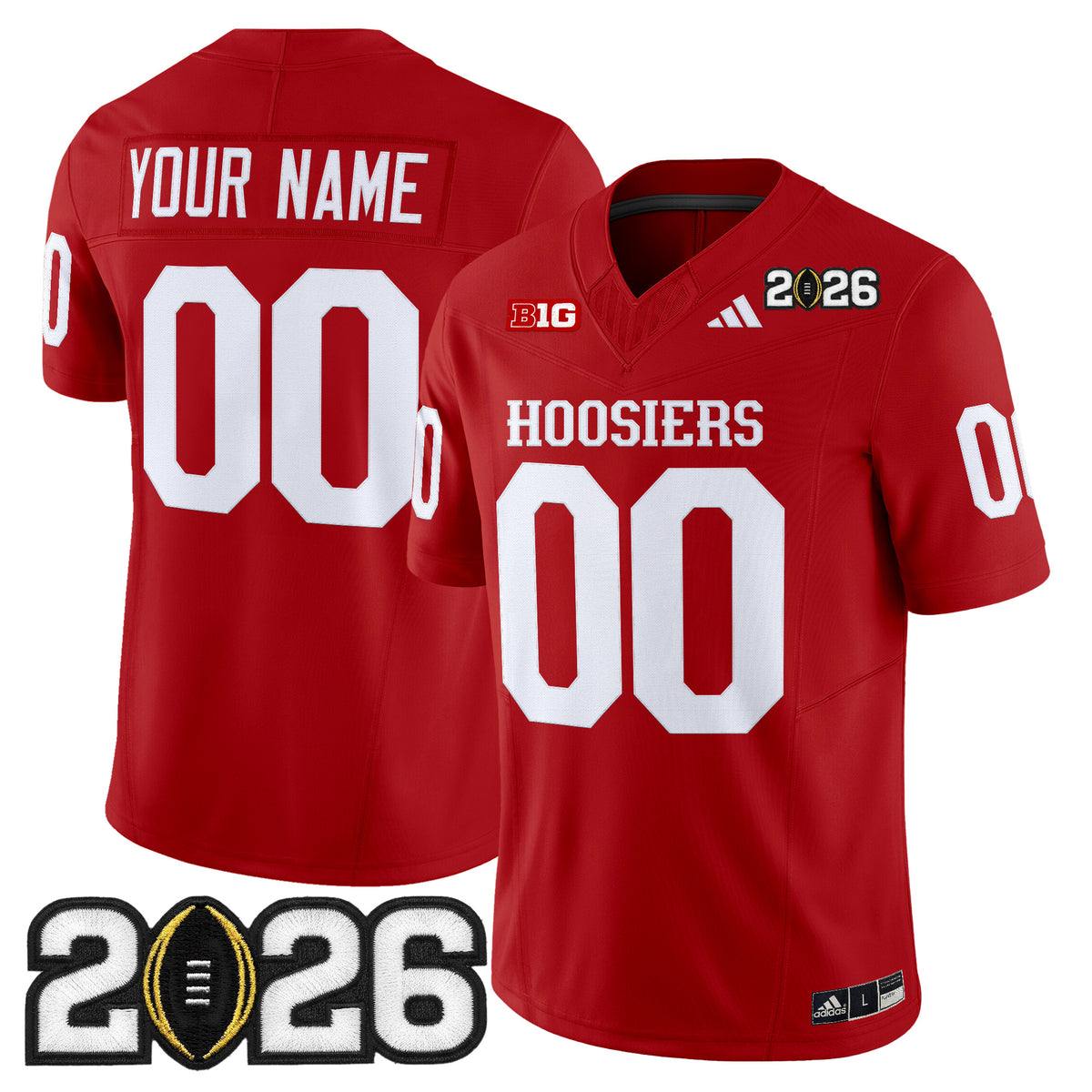Indiana Hoosiers 2026 CFP Final Patch Vapor Limited Custom Jersey - All Stitched