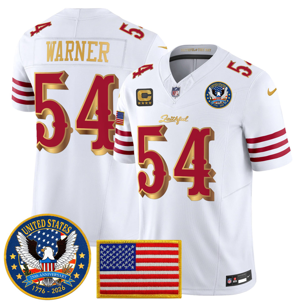 Men's San Francisco 49ers "United States 250th Anniversary Patch" Vapor Limited Jersey - All Stitched