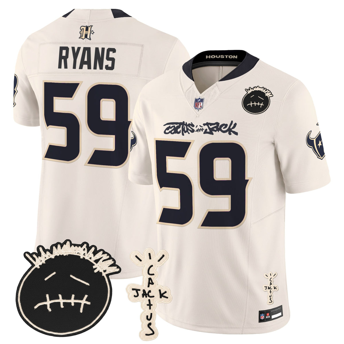 Men's Houston Texans x Cactus Jack Vapor Limited Jersey V2 - All Stitched