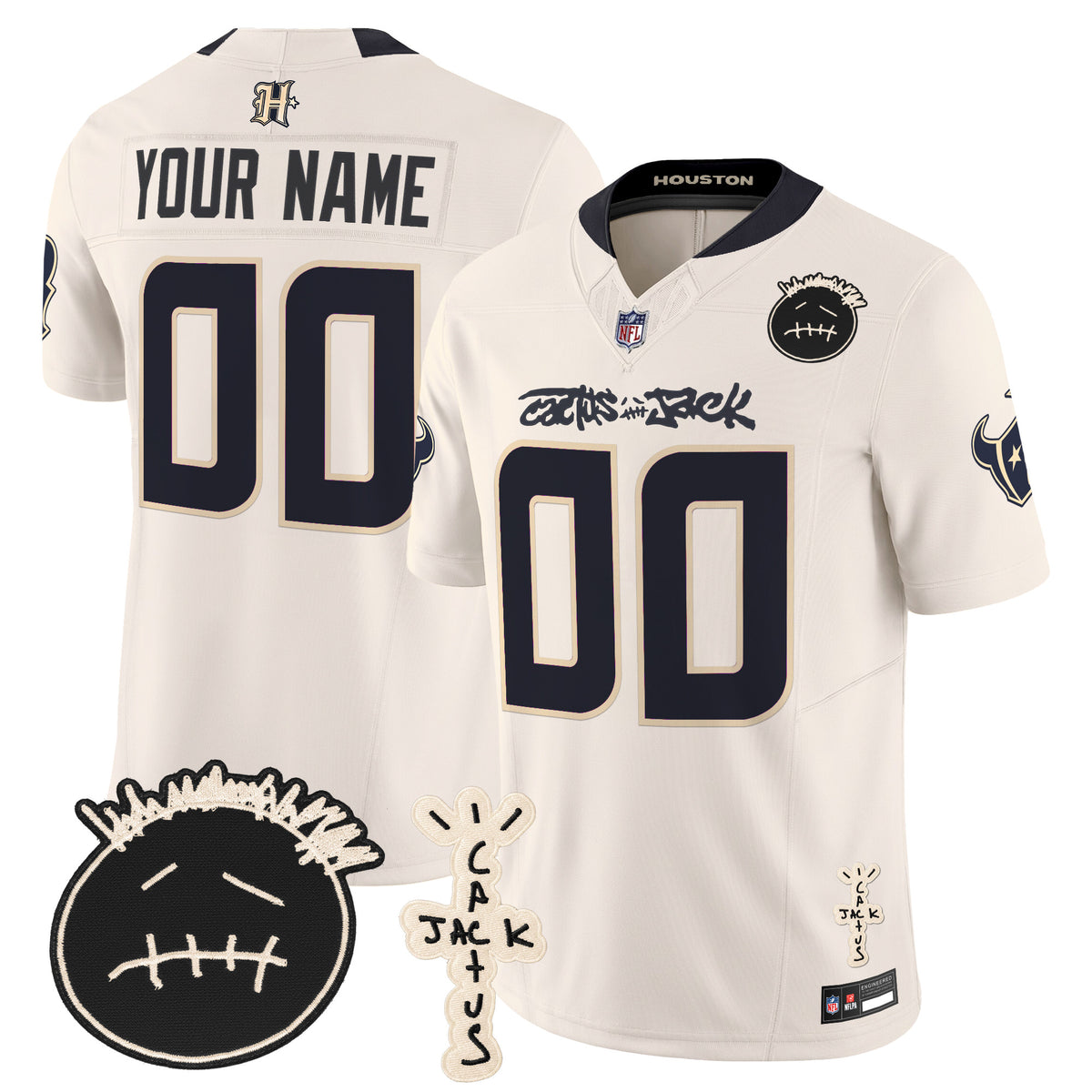 Houston Texans x Cactus Jack Vapor Limited Custom Jersey V2 - All Stitched