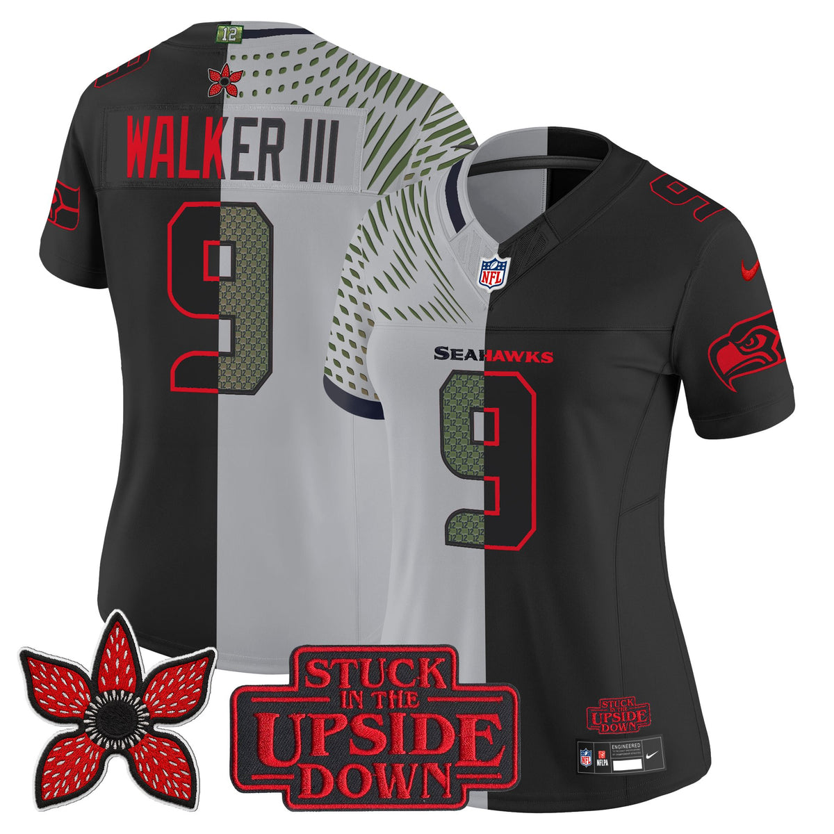 Women's Seattle Seahawks 'Upside Down Edition' Vapor Limited Jersey - All Stitched