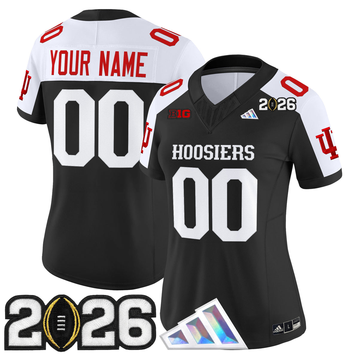 Indiana Hoosiers 2026 CFP Final Patch Vapor Limited Custom Jersey V4 - All Stitched