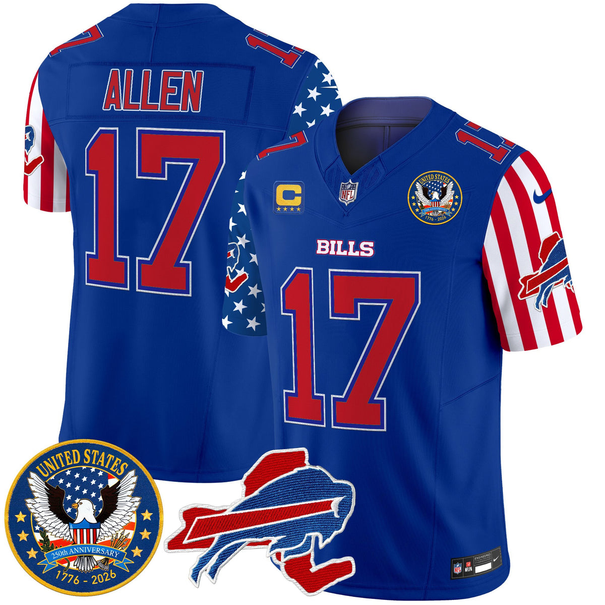 Men's Buffalo Bills "America250 Edition" Style Vapor Limited Jersey - All Stitched