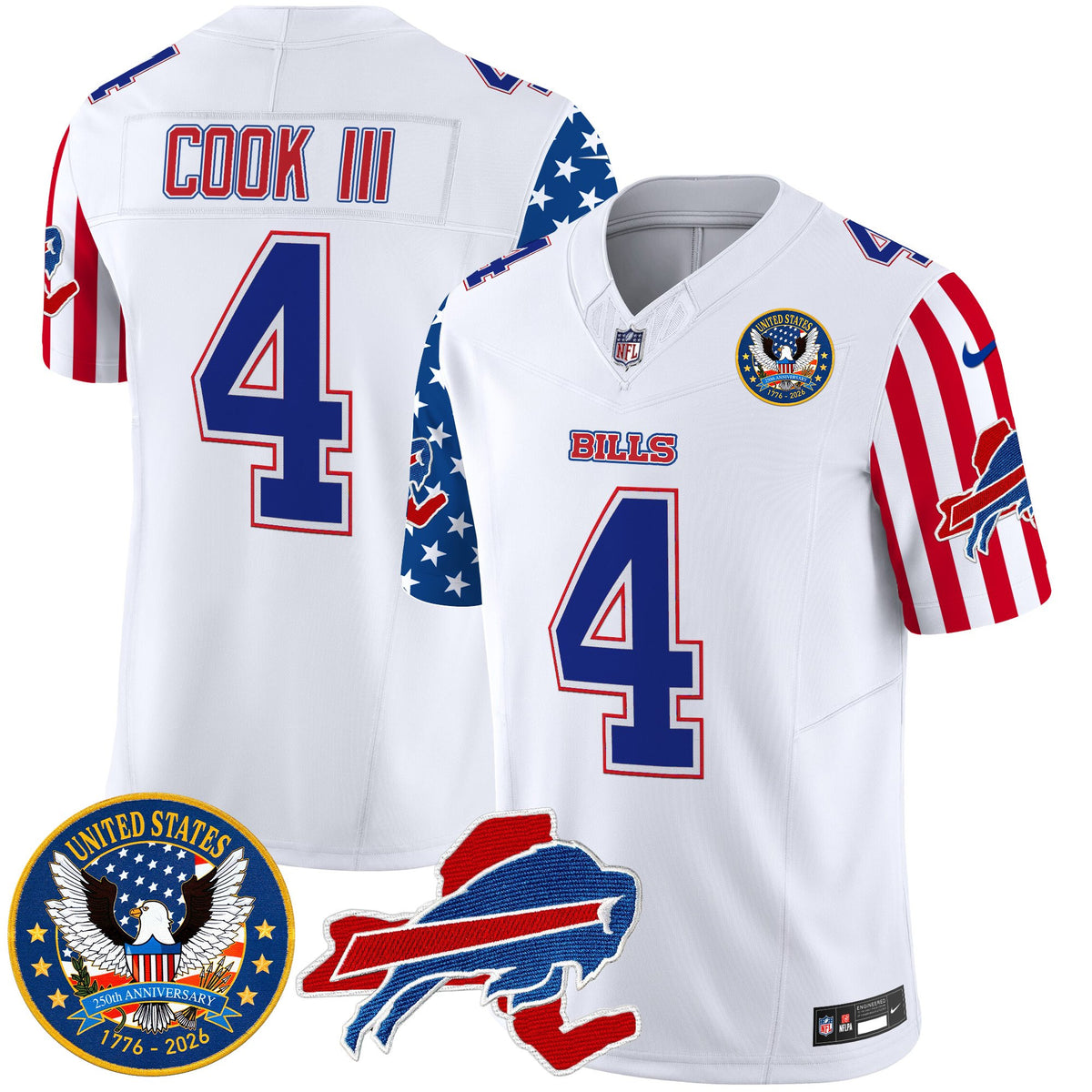 Men's Buffalo Bills "America250 Edition" Style Vapor Limited Jersey - All Stitched