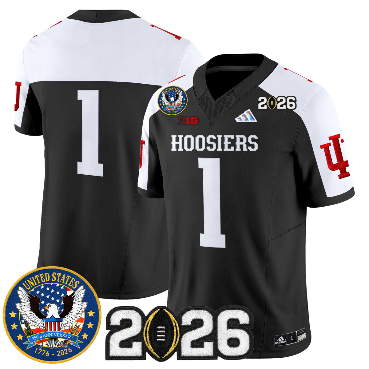Men's Indiana Hoosiers "United States 250th Anniversary Patch" Vapor Limited Jersey - All Stitched