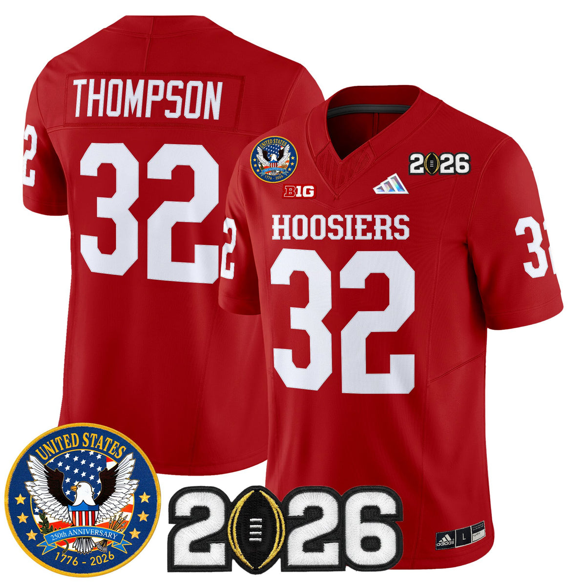 Men's Indiana Hoosiers "United States 250th Anniversary Patch" Vapor Limited Jersey - All Stitched
