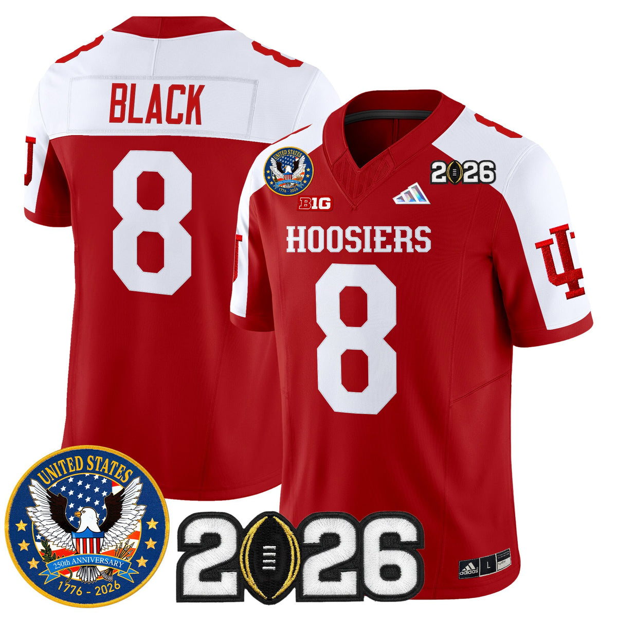 Men's Indiana Hoosiers "United States 250th Anniversary Patch" Vapor Limited Jersey - All Stitched