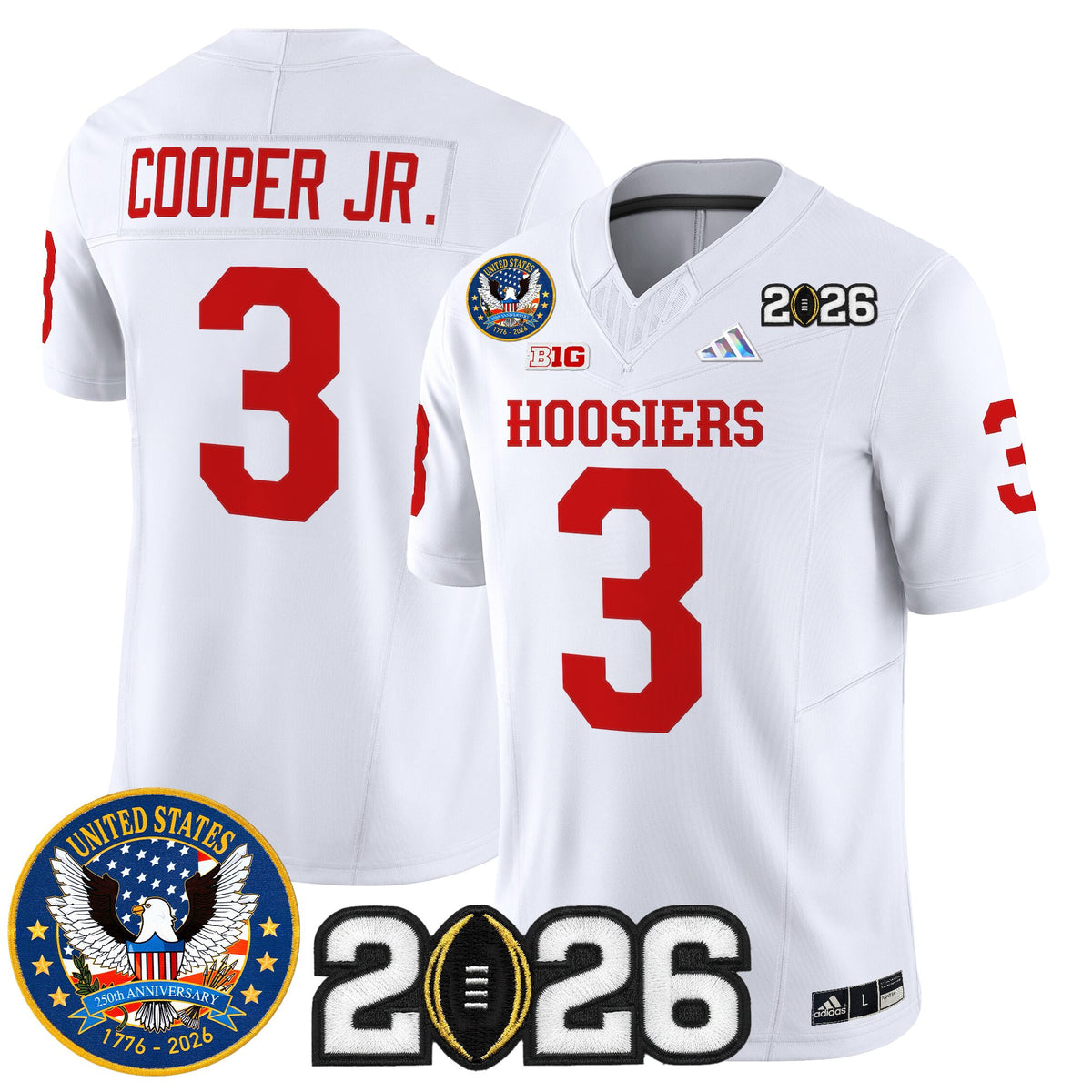 Men's Indiana Hoosiers "United States 250th Anniversary Patch" Vapor Limited Jersey - All Stitched