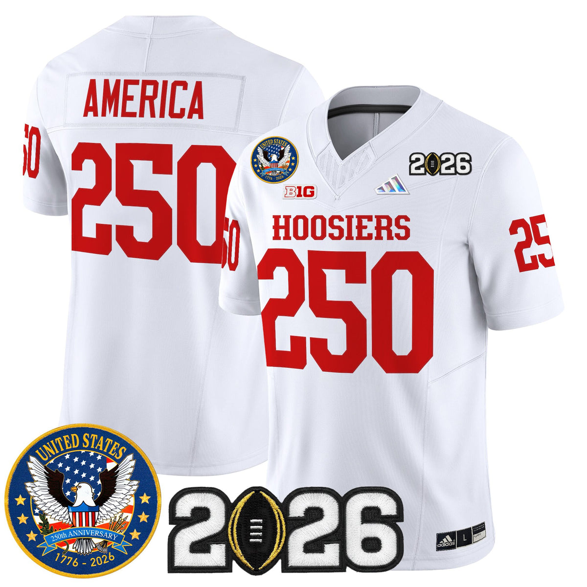 Men's Indiana Hoosiers "United States 250th Anniversary Patch" Vapor Limited Jersey - All Stitched