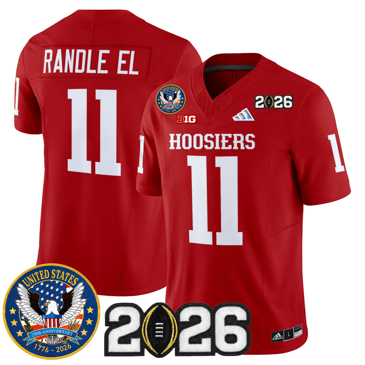 Men's Indiana Hoosiers "United States 250th Anniversary Patch" Vapor Limited Jersey - All Stitched
